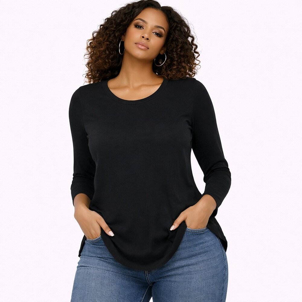 Serra  black Long sleeves cotton blend tee